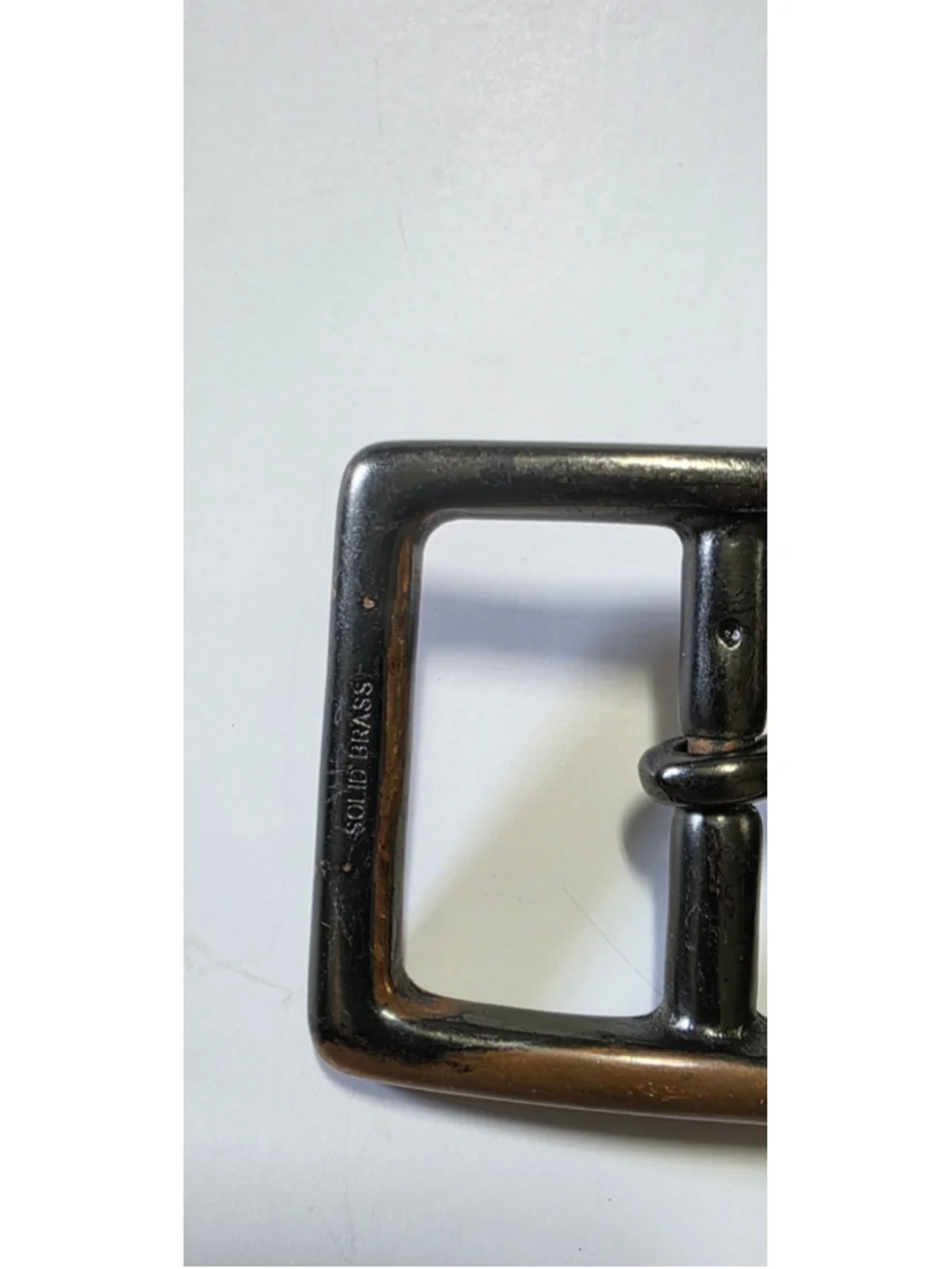 Western Leather Belt Women's Size 38 Dark Brown Solid Brass Buckle